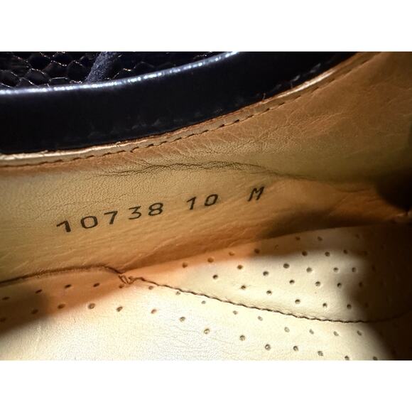 Belvedere Florence Genuine Ostrich Leather Oxfords Black Vibram Sole Size 10 M - Picture 3 of 7